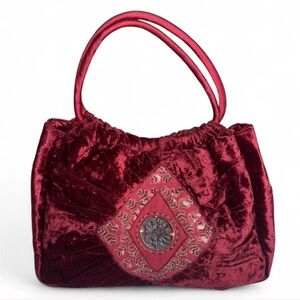 Chicos Elegant Red Velvet Women's Bag